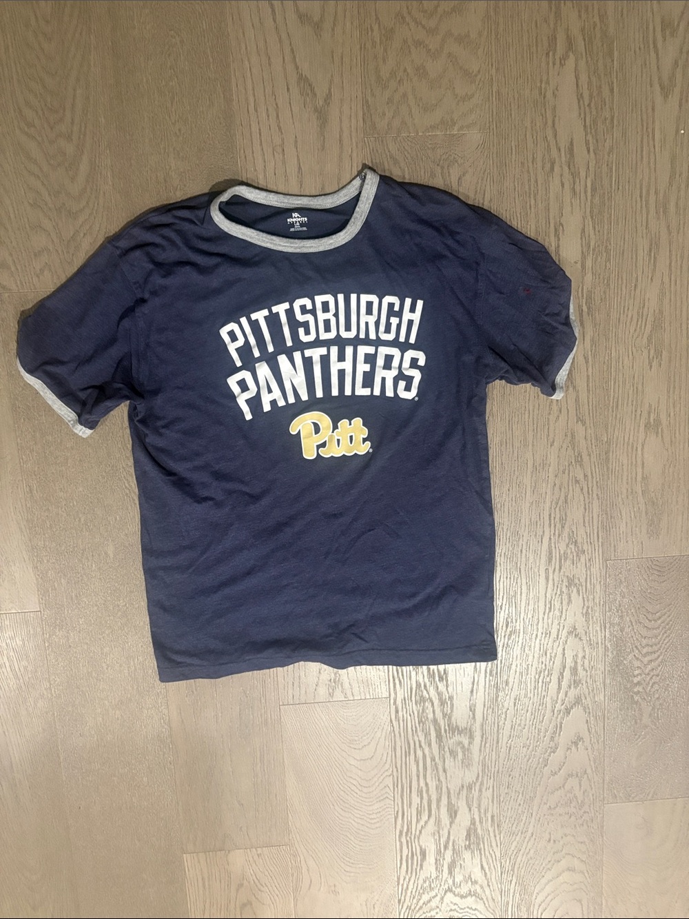 Knights Apparel Navy and Gold Pittsburgh Panthers Ringer Tee